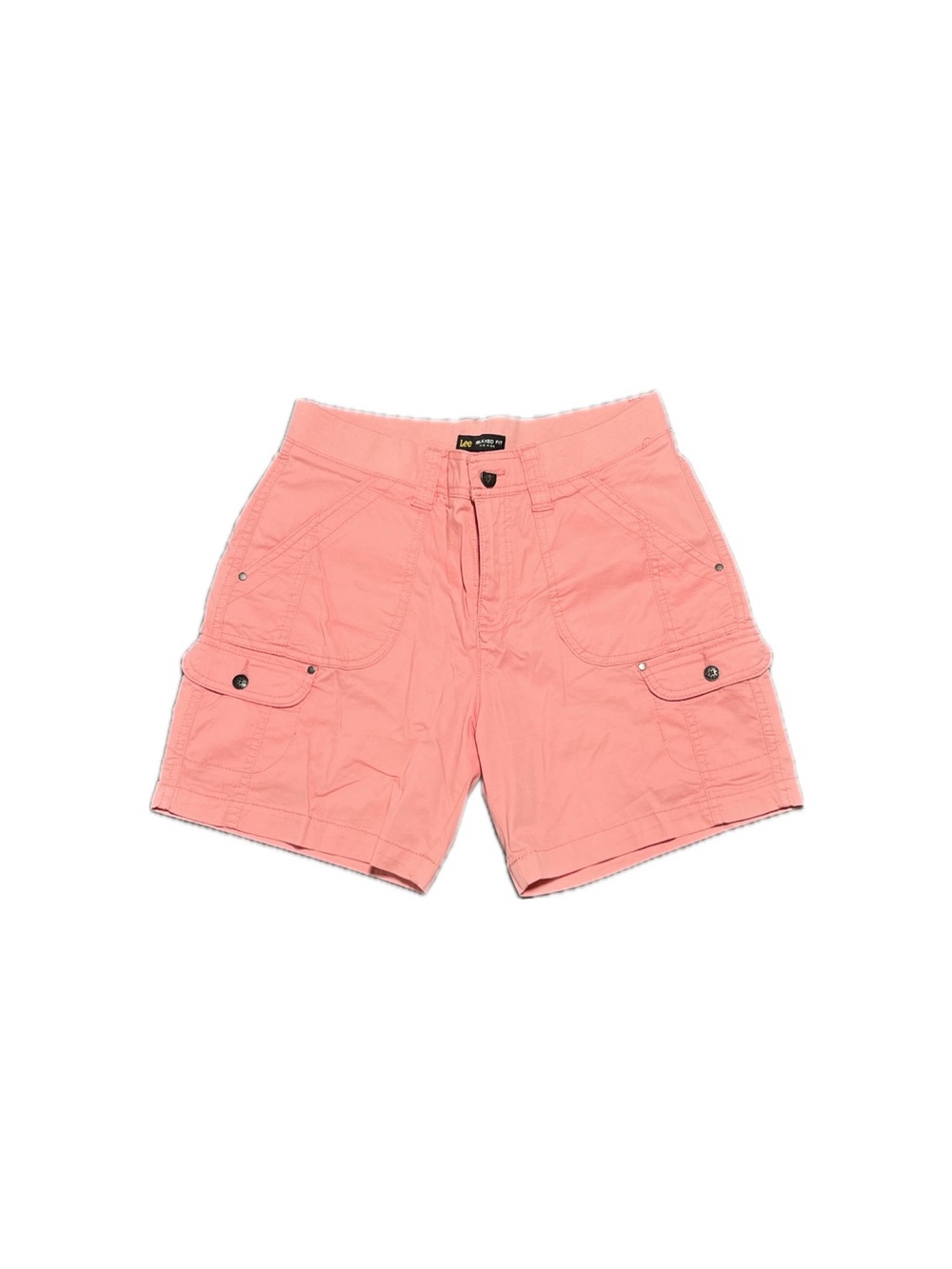 Ladies' Cargo Shorts in Coral Pink with Utility Pockets